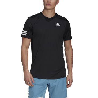 adidas Tennis-Tshirt Club 3 Stripes #21/22 schwarz Herren